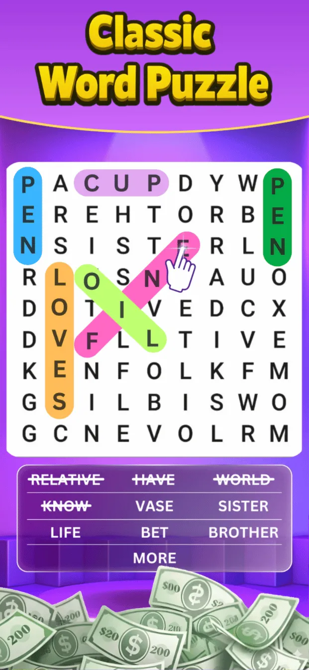 Word Search Cash gameplay