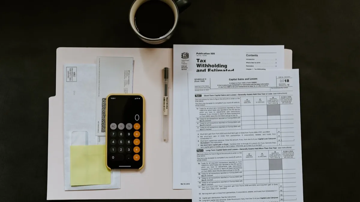 A smartphone and a pen resting on an IRS tax form inside a white folder, the moment a cash-game player matches an app payout to a 1099